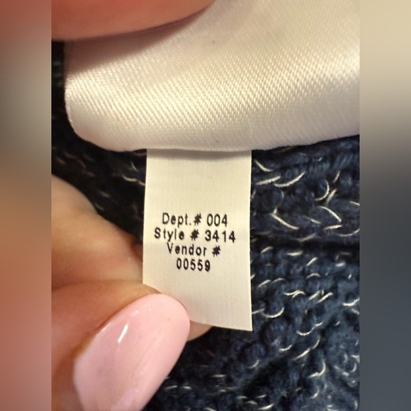 Eddie Bauer Men’s 3/4 Zip Navy Blue Stripped Long Sleeve Pullover Sweater - XXL - Picture 8 of 9